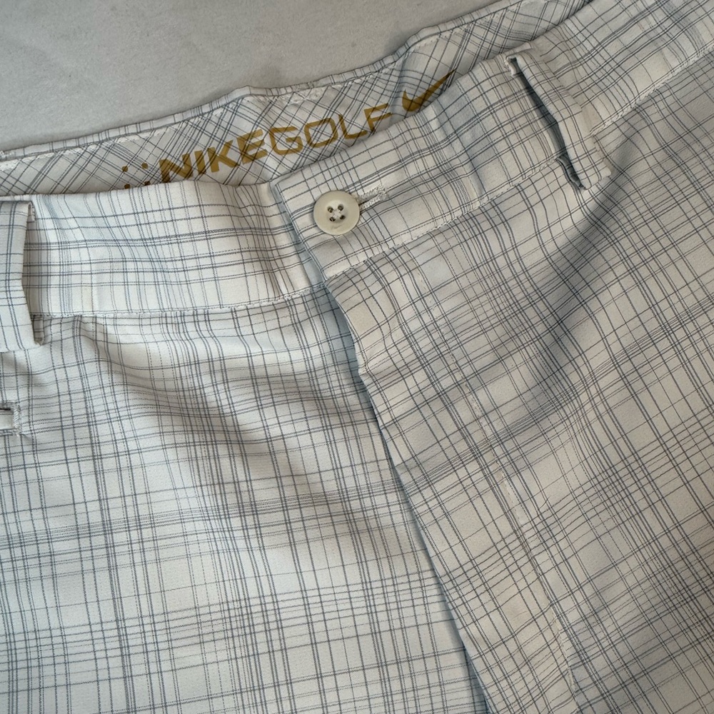 Nike Golf Men's Plaid Pants White Gray 32x30 Activewear